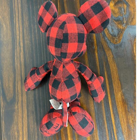 AE American Eagle Special Edition Black and Red Checkered Micky Mouse Plush - Picture 4 of 13